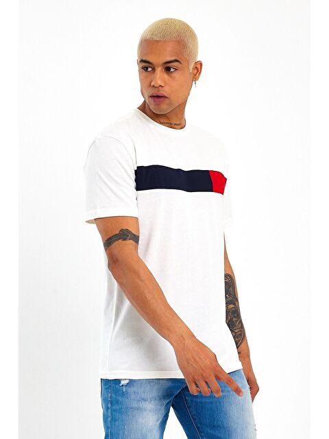 Süperlife Bisiklet Yaka Regular Fit Garnili Erkek Tişört SPR23TS301 - S000014676-19965