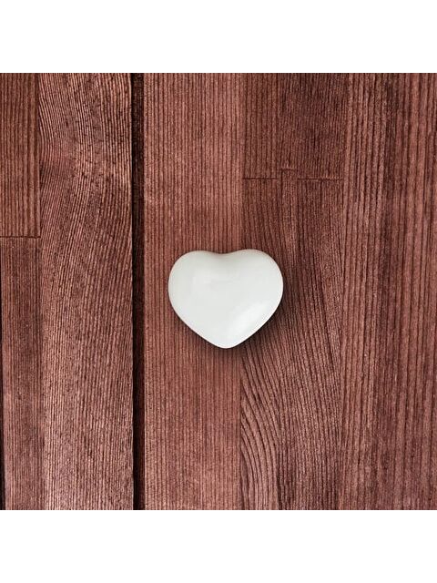 Esal Büyük Kalp Düğme Kulp - Beyaz - S000387532-20063