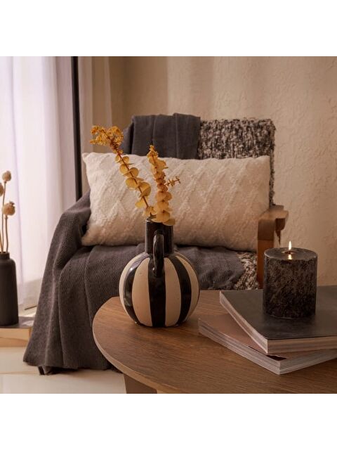 KPM Pottery Vazo - Siyah - 20 cm - S000373835-19351