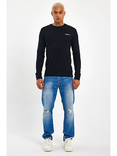 Süperlife Bisiklet Yaka Uzun Kollu Dar Kalıp İnce Erkek Sweatshirt SPR2019K18 - S000014182-19351