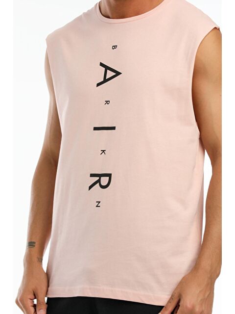 Süperlife Bisiklet Yaka Oversize Fit Air Baskılı Erkek Kolsuz Tişört SPR21Y05 - S000013586-20024