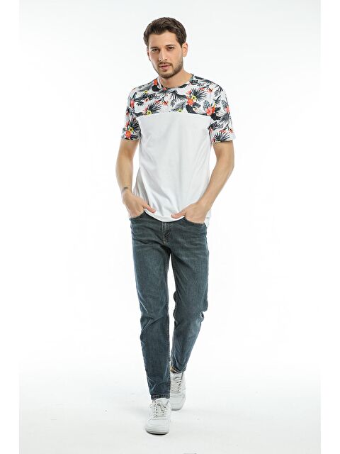 Süperlife Bisiklet Yaka Slim Fit Kol ve Ön Garnili Erkek Tişört SPR21Y06 - S000013585-20063