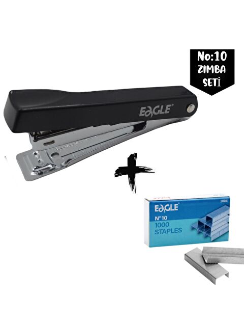 Eagle No:10 Zımba Makinası Ve Zımba Teli Seti Siyah - S000075881-19351