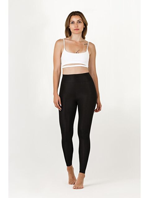 Zeynep Tekstil Yüksek Bel Toparlayıcı İnceltici Parlak Disko Tayt - S000070686-19351