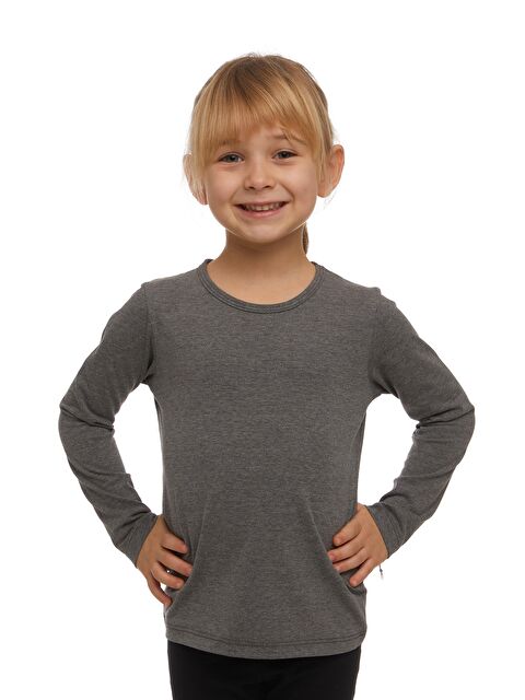 Lovetti Kız Çocuk Düz Basic Elastanlı Uzun Kollu Tişört - S000052869-29396