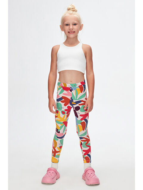 Lovetti Kız Çocuk Cutouts Foliage Desen Tayt - S000110996-23173