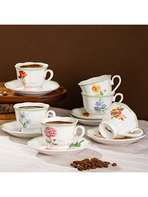 Perotti De Flore 12 Parça Kahve Fincan Takımı - Renkli - S000373150-23173