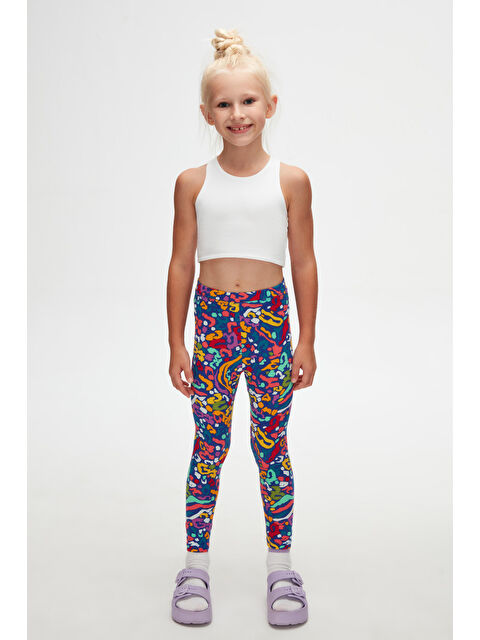 Lovetti Kız Çocuk Abstract Leopard Desen Tayt - S000053558-23173