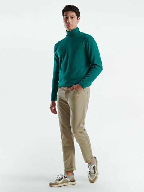 United Colors Of Benetton Erkek Bej Pamuk Karışımlı Yanları ve Arkası Cep Detaylı Denim Jean Pantolon - S000307175-19928