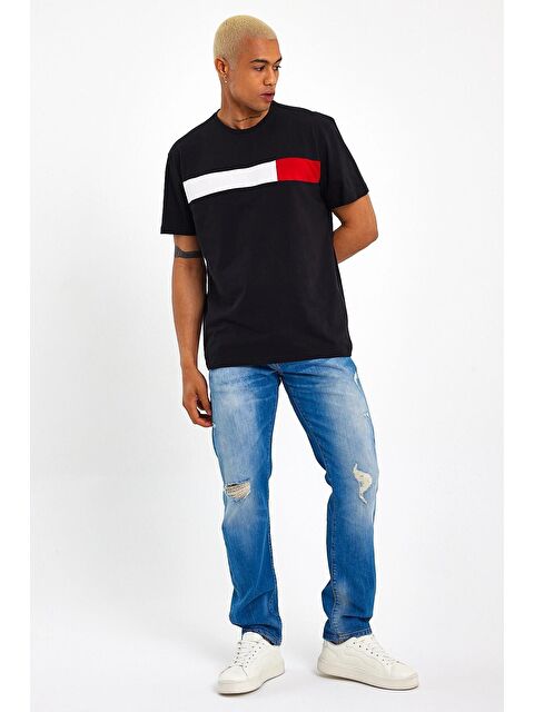 Süperlife Bisiklet Yaka Regular Fit Garnili Erkek Tişört SPR23TS301 - S000014676-19351