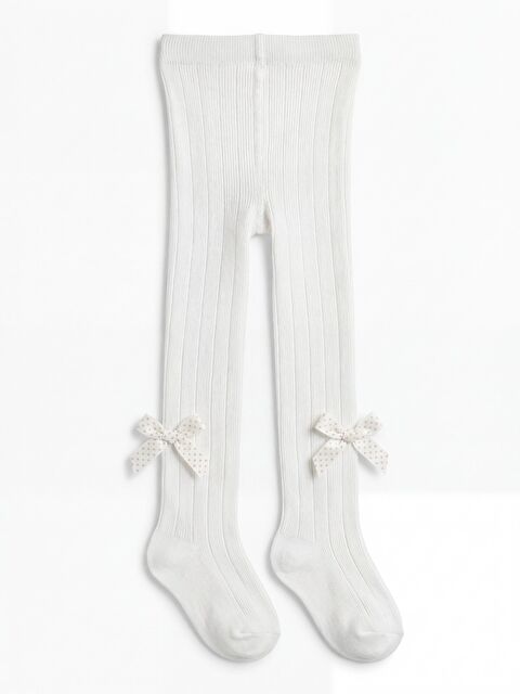 Civil Baby Kız Bebek Aksesuarlı Külotlu Çorap 0-12 Ay Ekru - S000202147-19965