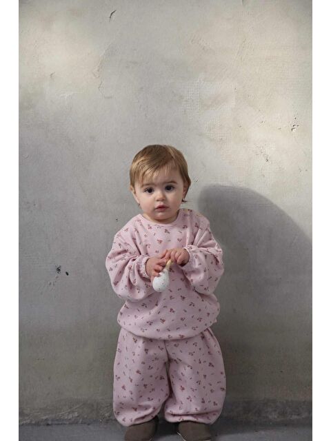 Oh La La Koala For Little Ones Pembe Çiçek Baskılı Şalvar Takım