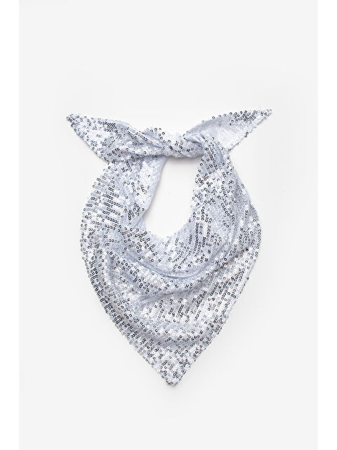 Le Mabelle Gümüş Pullu Kız Çocuk Üçgen Bandana - S000441888-18105