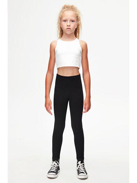 Lovetti Siyah Kız Çocuk Kışlık Tam Boy Düz Basıc Tayt - S000053910-19351