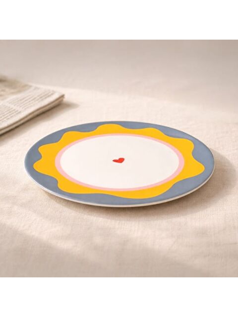 Evidea Kitchen Granny Servis Tabağı - Mavi / Sarı - 25 cm - S000366342-37374