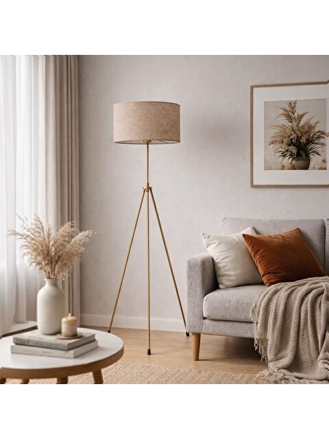 Nisa Luce Piramit Metal Lambader - Antik Ayak / Sütlü Kahverengi Başlık - S000373439-29705