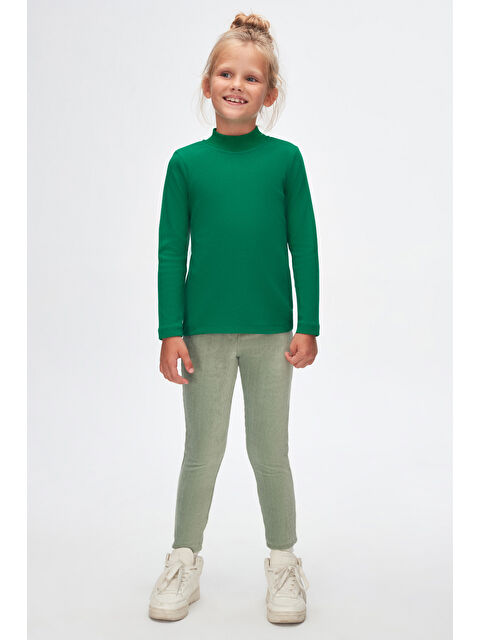 Lovetti Yeşil Kız Çocuk Yarım Balıkçı Uzun Kol Tişört - S000053858-18194