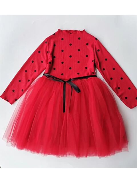 Mnk Baby & Kids Kız Puantiyeli Tütülü Günlük Elbise MNK0416 - S000398154-20045