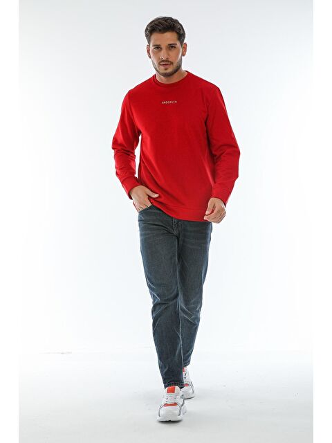 Süperlife Erkek Bisiklet Yaka Regular Fit Brooklyn Baskılı İnce Sweatshirt SPR22SW132 - S000014801-20045