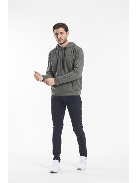 Süperlife Kapüşonlu Uzun Kollu Baskılı Dar Kalıp İnce Erkek Hoodie SPR 2019K61 - S000014262-18547