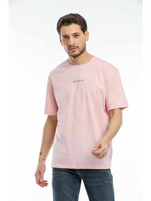 Süperlife Bisiklet Yaka Oversize Fit Brooklyn Baskılı Erkek Tişört SPR21Y27 - S000014666-20024