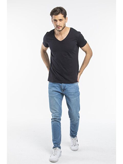 Süperlife V Yaka Dar Kalıp Erkek Tişört SPR 246 - S000014665-19351