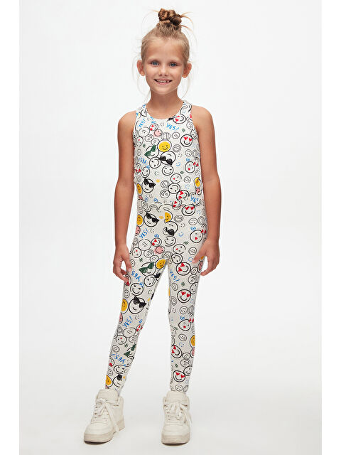 Lovetti Kız Çocuk Cute Faces Desen Tayt - S000053563-23173