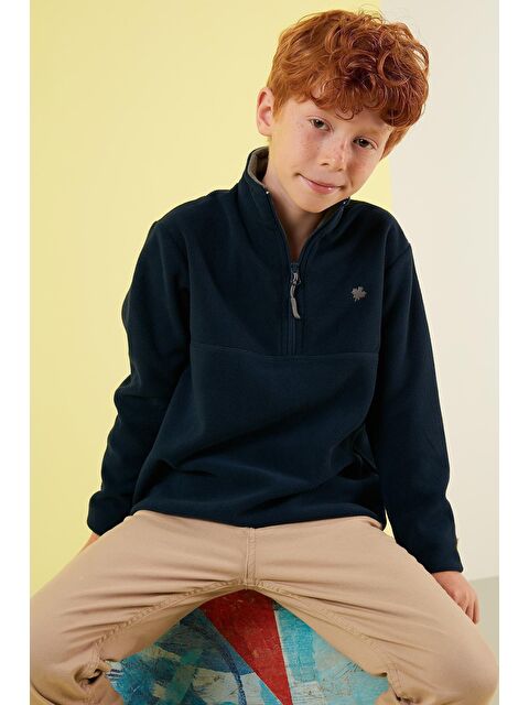 Lela Yumuşak Dokulu Fermuarlı Dik Yaka Şardonlu Kışlık Polar 5905002 - S000000188-21164