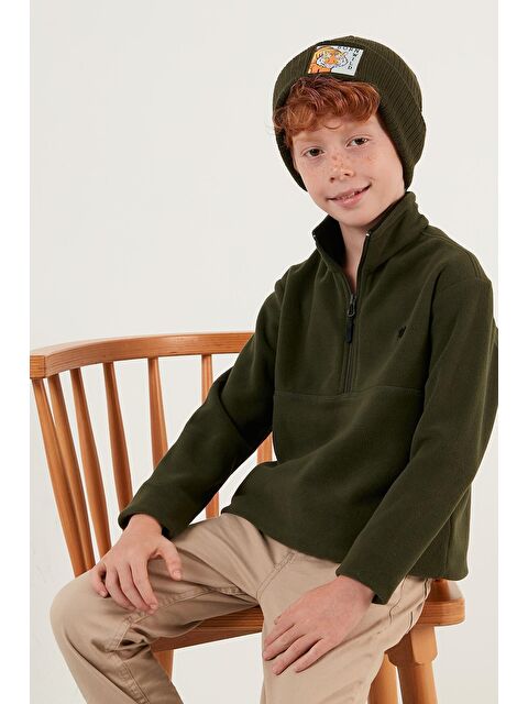 Lela Yumuşak Dokulu Fermuarlı Dik Yaka Şardonlu Kışlık Polar 5905002 - S000000188-18547