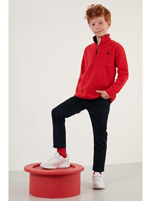 Lela Yumuşak Dokulu Fermuarlı Dik Yaka Şardonlu Kışlık Polar 5905002 - S000000188-20045