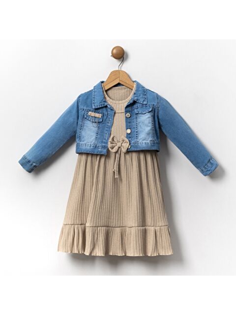 Mnk Baby & Kids Jean Ceketli Kız Çocuk Elbise MNK2119 - S000389039-19928