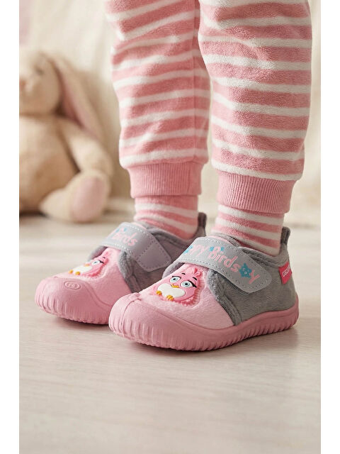 Gezer Kışlık Cırtlı Ayarlanabilir Rahat Taban Happy Birds Bebe Kız Panduf Ayakkabı - S000268652-20024