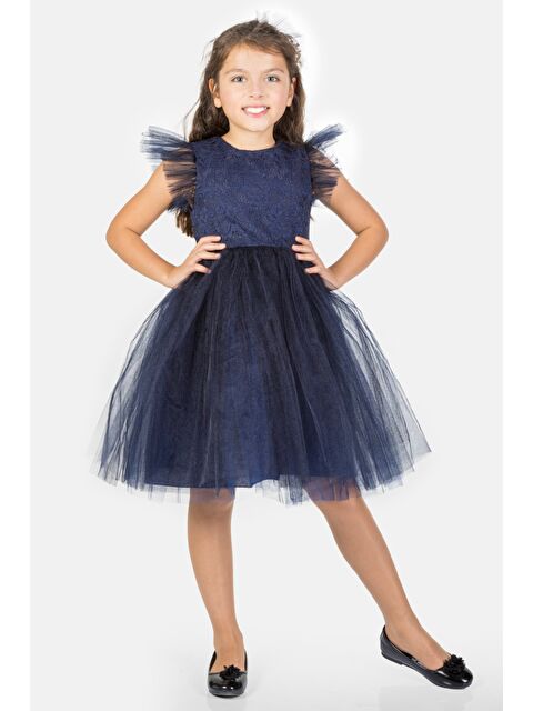 Mnk Baby & Kids Roza Dantel Tütü Kız Çocuk Abiye Elbise MNK0546 - S000390295-21164