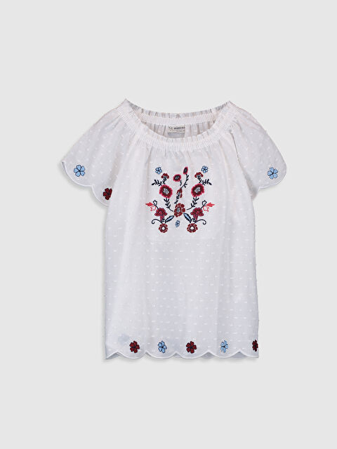 LCW Kids بلوزة للبنات بأكمام قصيرة ورقبة دائرية - 0S9651Z4-E5X