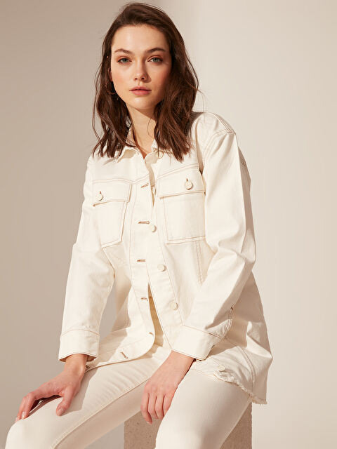 LCWAIKIKI Classic سترة جينز كم طويل عادي للسيدات - 0SI881Z8-844