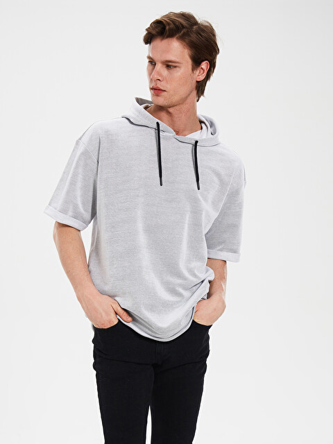 XSIDE Gri Uzun Kollu Erkek Hoodie - 0SJ172Z8-J2B | LCW