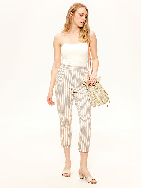 LCW Vision Mom Fit Linen Women's Trousers - 0SL999Z8-LKF