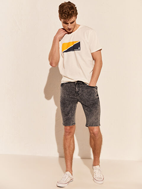 LCW Jeans Skinny Fit Men's Denim Shorts - 0SO638Z8-GRD