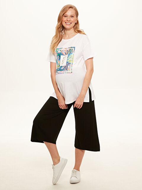 LCWAIKIKI Maternity بنطلون رياضي قطن ممشط بقصة عادية للسيدات - 0SF319Z8-CVL