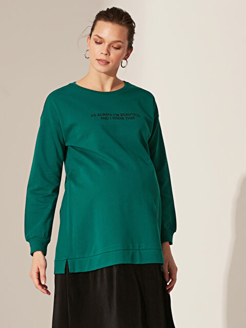 LCWAIKIKI Maternity فستان حمل سويت شيرت بطباعة حروف - 0SP093Z8-HKU