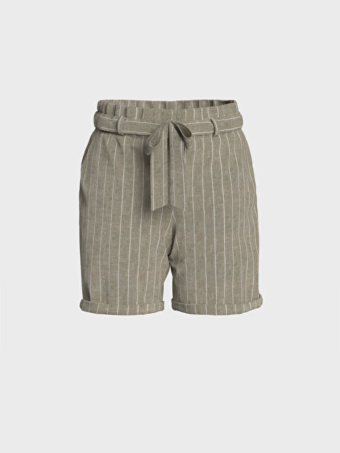 LCW Vision Striped Belted Women's Shorts - 0SP743Z8-LQB