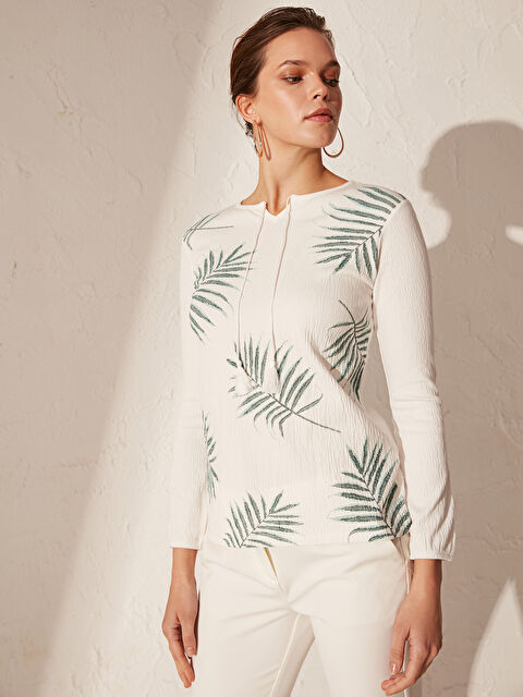 LCW Grace T-shirt à manches longues et col rond pour Femmes - 0SQ972Z8-FFB