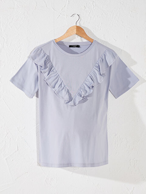 LCWAIKIKI Maternity Ruffle Detailed Cotton Maternity T-Shirt - 0SY413Z8-FJP