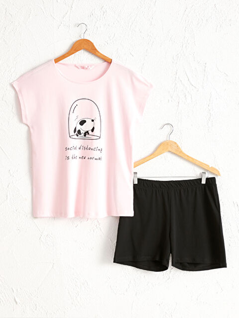 LCW Young طقم بيجاما قطن مطبوع - 0SBG40Z8-FWW