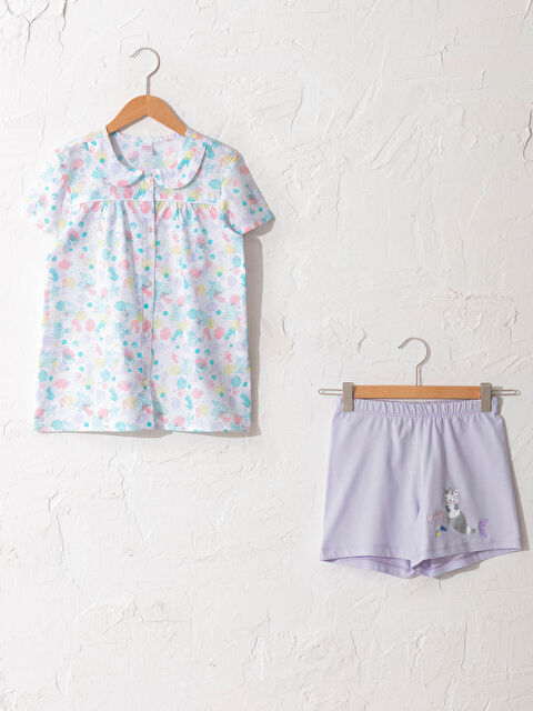 LCW Kids Girl's Printed Cotton Pyjamas Set - S17365Z4-LU8