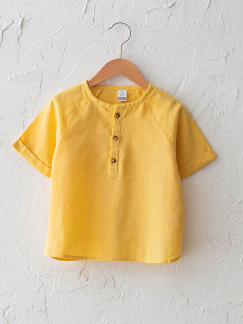 LCW baby Crew Neck Short Sleeve Basic Baby Boy Shirt - S19454Z1-G3J