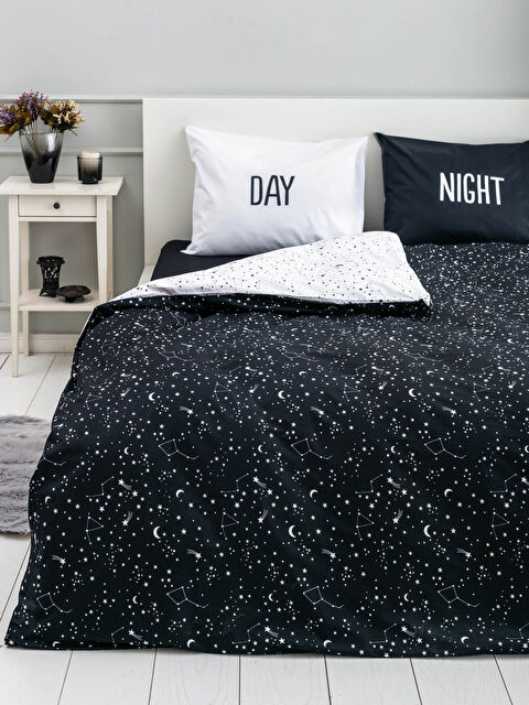 LCW HOME Double Double-Sided Patterned Woven Duvet Cover Set - S1AC18Z8-LQJ