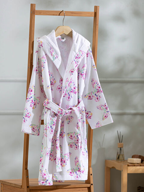 LCW HOME Hooded Collar Printed Girl's Bathrobe - S1AQ47Z4-F9C