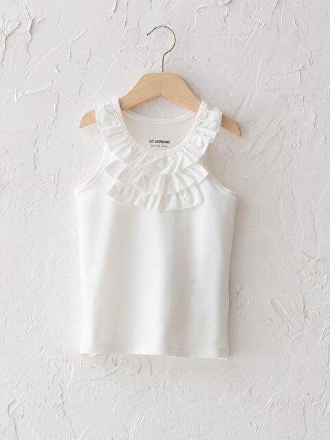 LCW Kids Crew Neck Basic Ruffle Detail Girl Athlete - S1CV02Z4-FDU