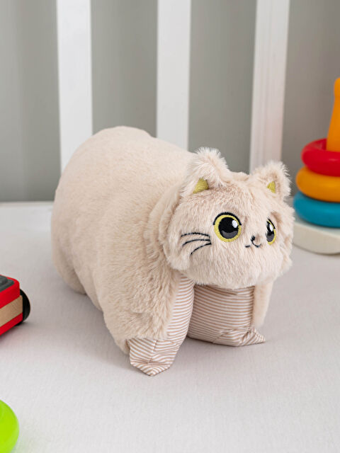 LCW HOME Plush Filled and Embroidered Baby Cat Cushion - S1IY35Z1-TAS